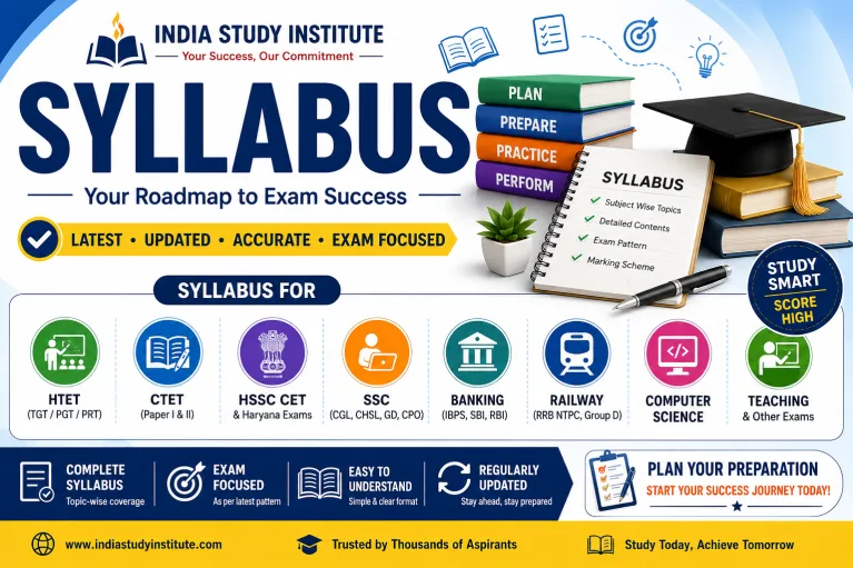 Latest Exam Syllabus 2026 – HTET, CTET, HSSC CET, SSC, UPSC & More | India Study Institute