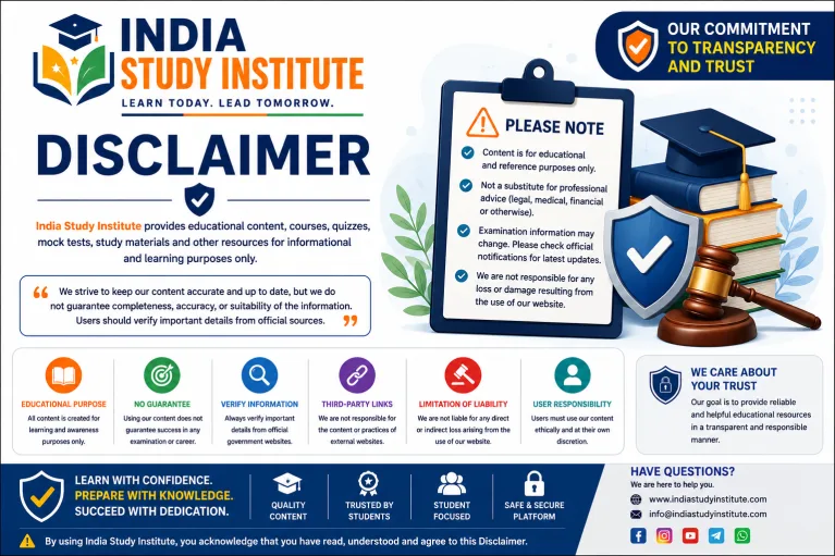 Disclaimer | India Study Institute – Educational Content & Website Disclaimer